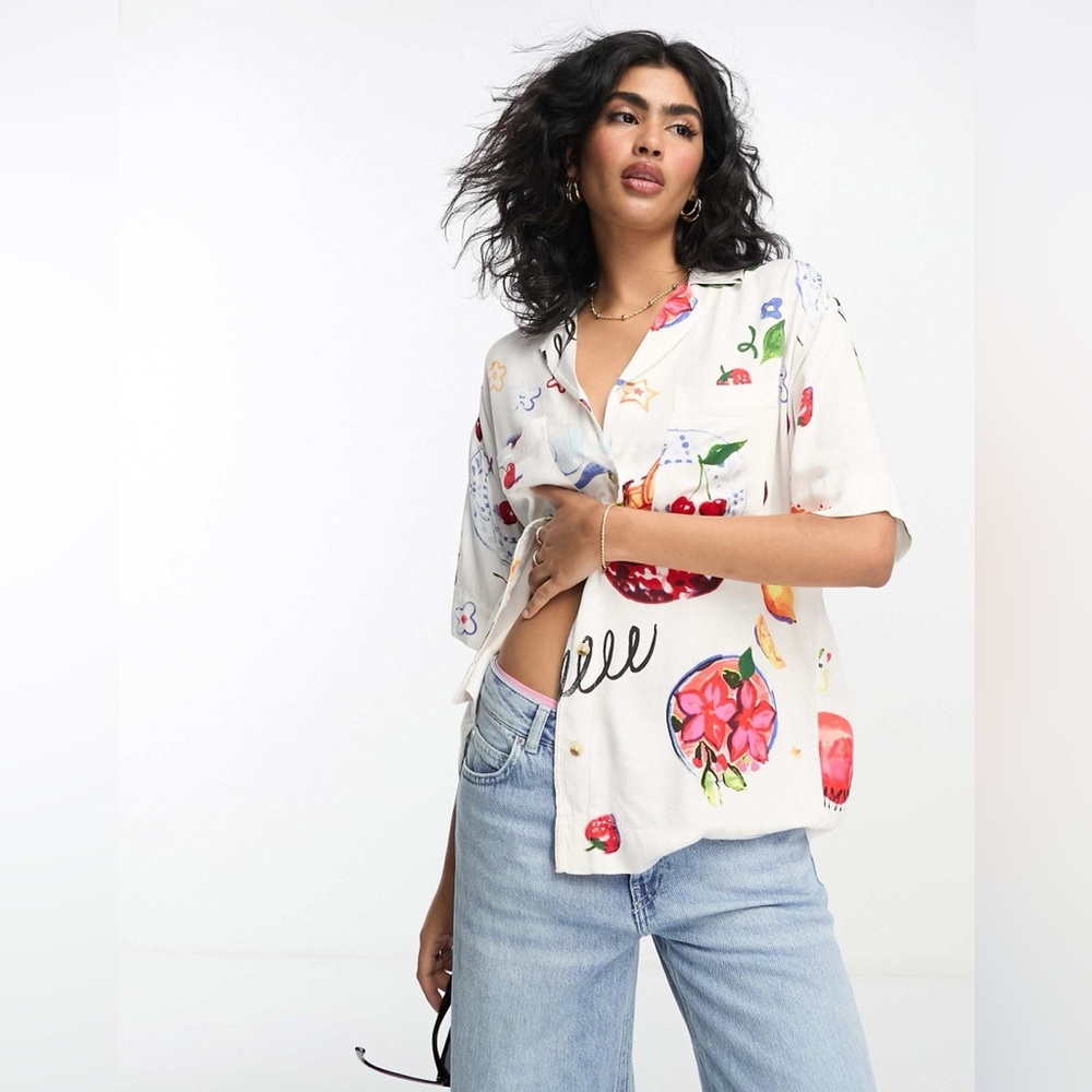 Damson Madder Chlo Beach Calypso Pocket Shirt in Picnic UK 10 / US 6 - Picture 8 of 14